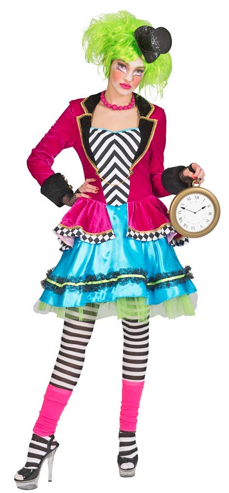 FunnyFashion, costume da cappellaio per donna – travestimento da favola per carnevale multicolore 42-44