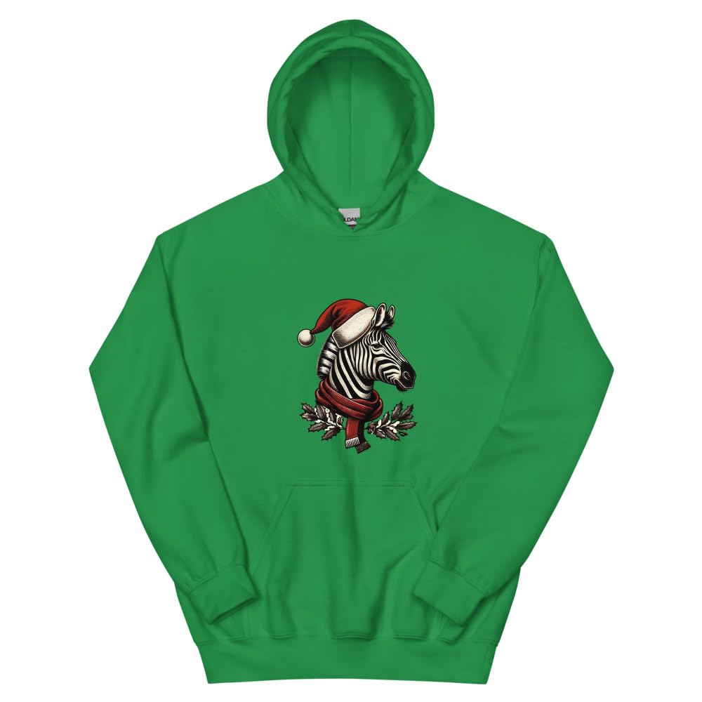 Sweat à capuche zèbre Noël vert L, fini les pulls inconfortables