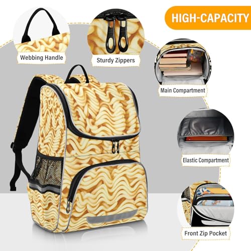 Ramen Noodles School Backpack For Girls Boys Elementary Bookbag With Reflective Strips2