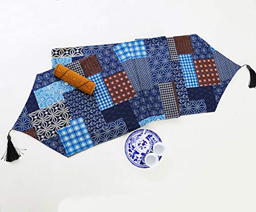 Chemin de table bleu foncé anti-rayures pour protéger table longue - 4