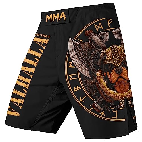 365CUSGIFTS - Odin Viking Tattoo Shorts Print 3D Never Fade Compression Shorts, All in Motion Shorts, BJJ Shorts (L)