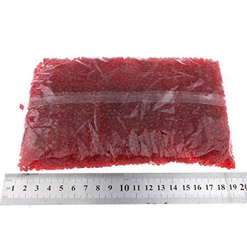 Perlin 450g Rocailles Perlen 4mm Rot Glasperlen Transparent 5000stk 6/0 für Armband Kette Kugeln Indianerperlen Perlenhäkeln für Schmuck Basteln Deko Kette Armband Hobbyauflösung A223