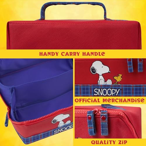 Image of Get Trend Peanuts Snoopy Toiletry Bag, Travel Essentials, Girls Makeup Bag, Cruise Essentials, Travel Accessories, Gifts for Women, Teens (Red Snoopy)