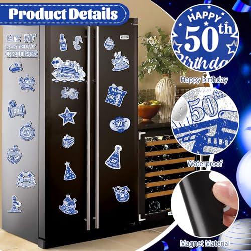 Imanes decorativos para puerta cumpleaños 50 miniatura 2