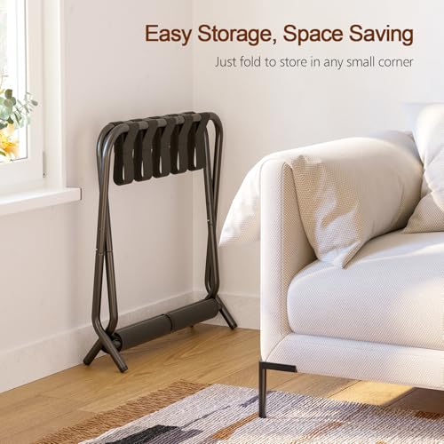 image for AMHANCIBLE Luggage Rack, Set of 2, Foldable Suitcase Stands for Guest 