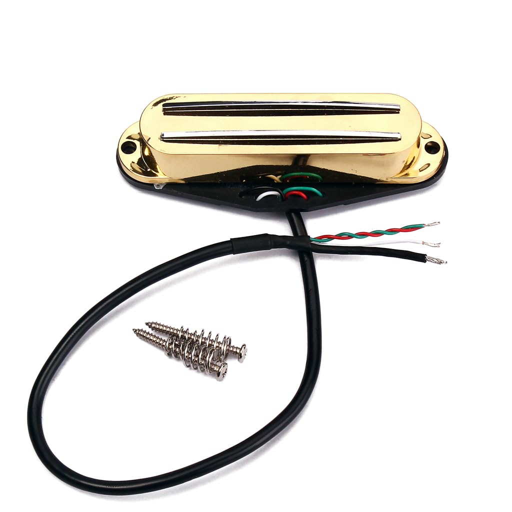 E-Gitarre Dual Hot Rail Humbucker Pickup Single-Coil-Größe Gitarren-Tonabnehmer für Fender Squier ST E-Gitarre Ersatz (Gold)