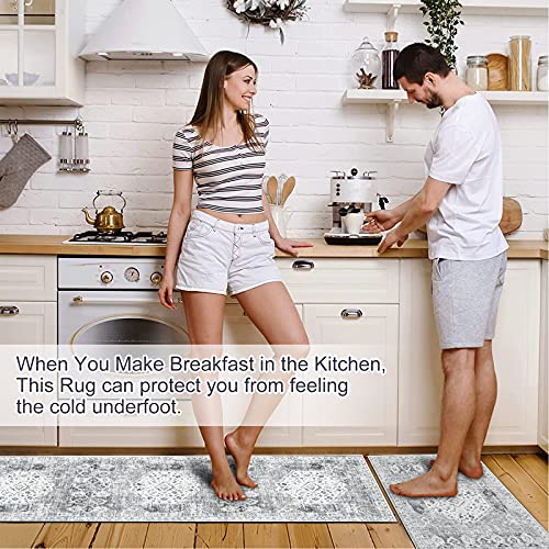 Ruugme Runners For Hallways, Washable Long Kitchen Runner Rug, Vintage Super Soft Floor Entryway Runner For Farmhouse,Laundry Room,Hallway(Grey, 2' X 7' L) #TOP4