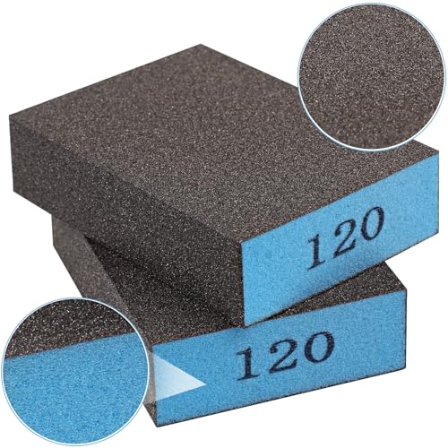 Image of Romeda 8-Pack Sandpaper Block, 120 Grits Washable and Reusable Handmade Sanding Sponge, Drywall Sandpaper Blocks for Wooden Drywall Sheetrock and Metal Glazing