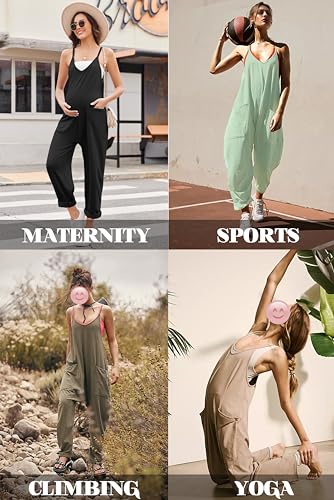 Ekouaer Womens Jumpsuit Sleeveless Casual Summer Overalls Jumpers Rompers - image 4