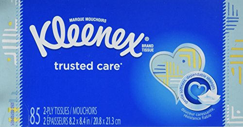 Kleenex Trusted Care Everyday Facial Tissues, Flat Box, 1 Pack,85 Count