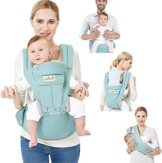 Viedouce Baby Carrier Ergonomic with Hip Seat/Pure Cotton Lightweight and Breathable/Multiposition:Dorsal, Ventral, Adjustable for Newborn and Toddler 3 to 48 Month (3.5 to 20 kg)