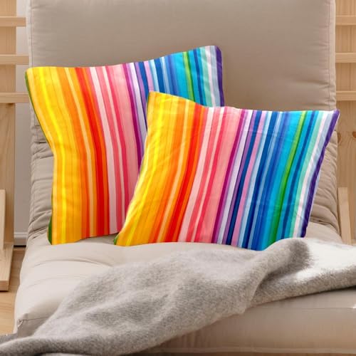 Fundas de almohada decorativas de terciopelo suave diseño arcoíris para sofás modernos de salón 3