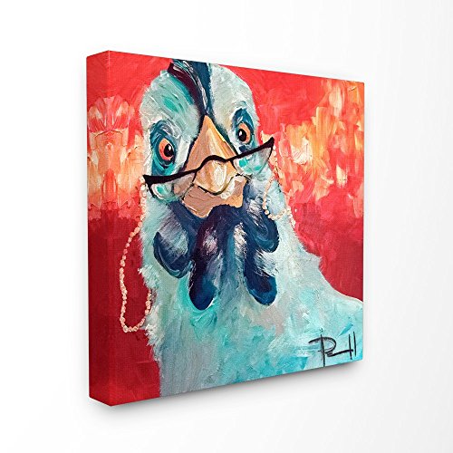Stupell Industries Stylishly Appalled and Painterly Chicken Wall Art, 17 x 17, Canvas