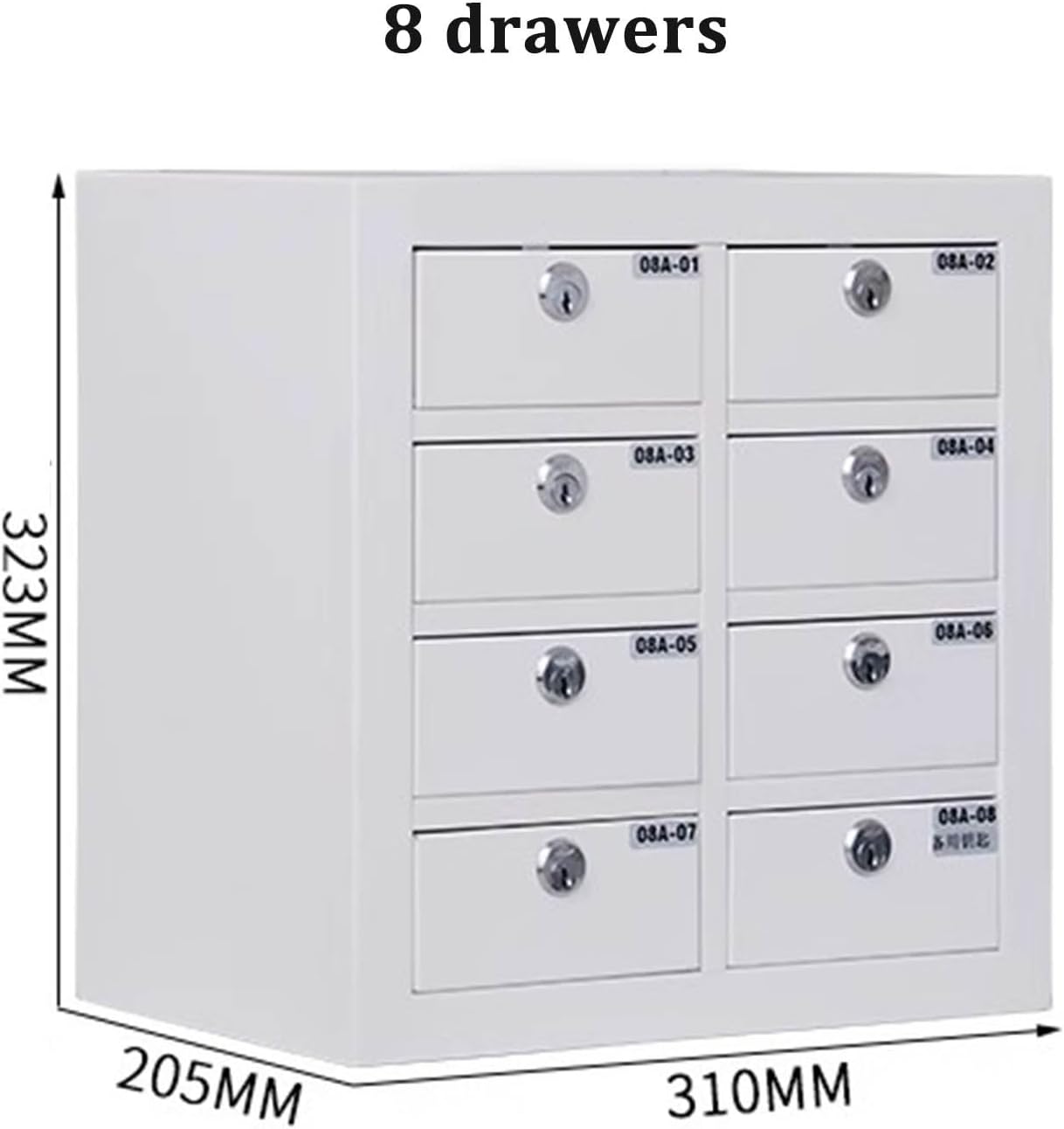 Mobile Phone Storage Box Transparent Acrylic Mobile Phone Security Locker with Key,Mobile Phone Storage Cabinet - 8-Drawer Cell Phone Locker for Schools - Secure Smartphone Storage Box - IDE