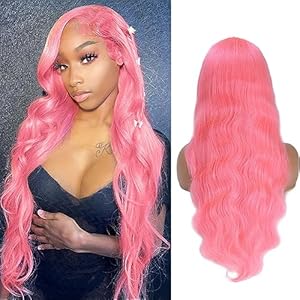 Pink Lace Front Wig Human Hair 13×4 Body Wave Pink Wigs for Women Glueless Wigs Human Hair with Baby Hair HD Transparent Lace Front Wigs Human Hair Pre Plucked 180% Density Pink Wig 22 Inch Pink Wig