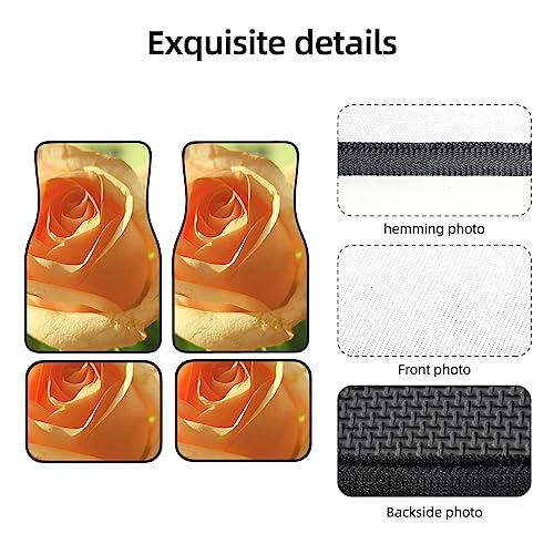 Tapis de sol de voiture avec motif floral rose contre les taches et glissements en camion ou auto