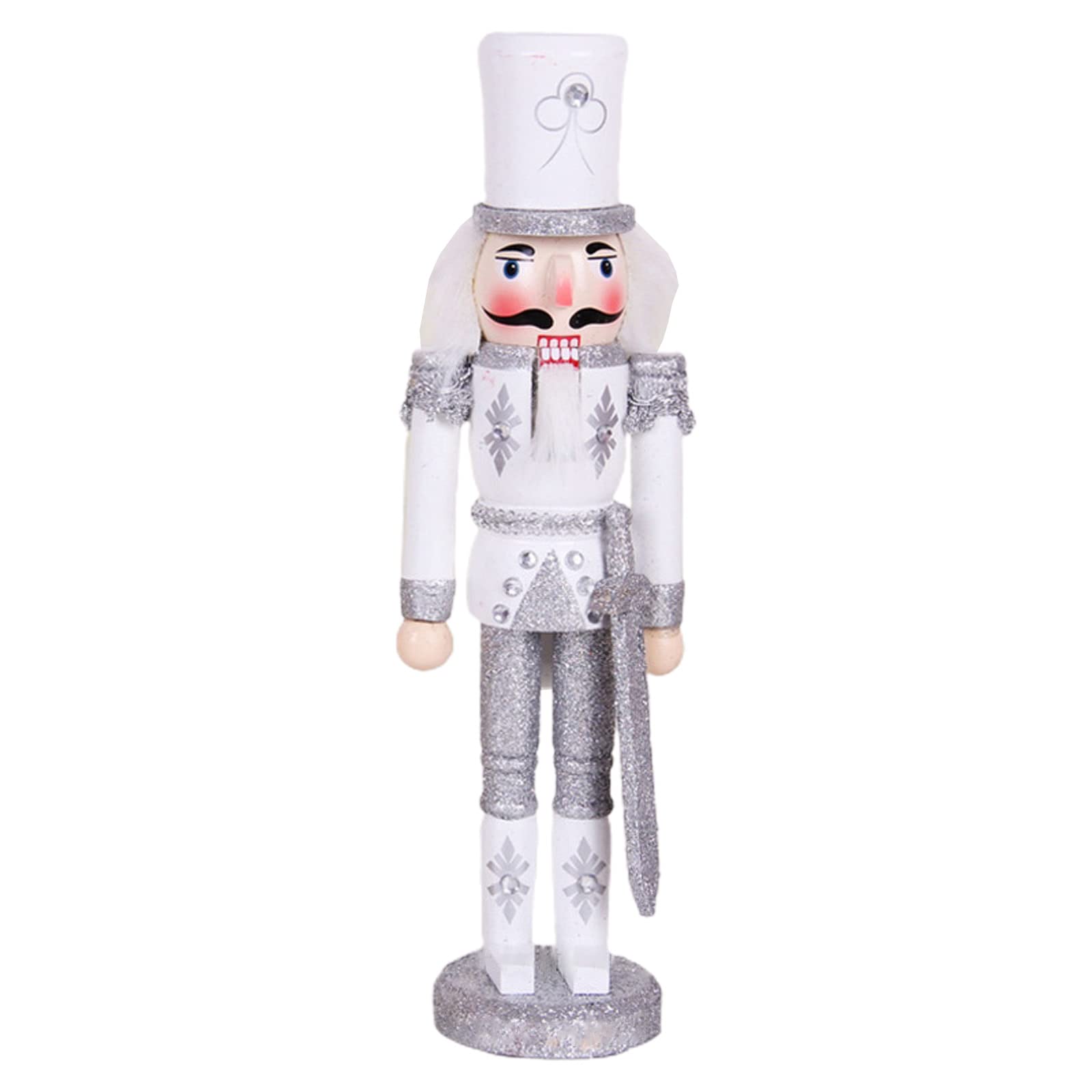 Kalttoy 12 Inch Wooden Ornaments Christmas Decorations Glitter Snowflake Soldier Doll Figurine Puppet Toy Home Decor Christmas Soldier Ornament
