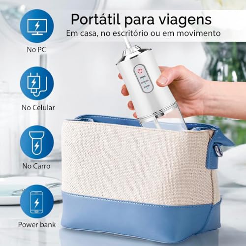Irrigador Oral Limpeza Profunda Jato De àgua Supersônico 3 Modos Diferentes Tanque de 230ML Eletrico