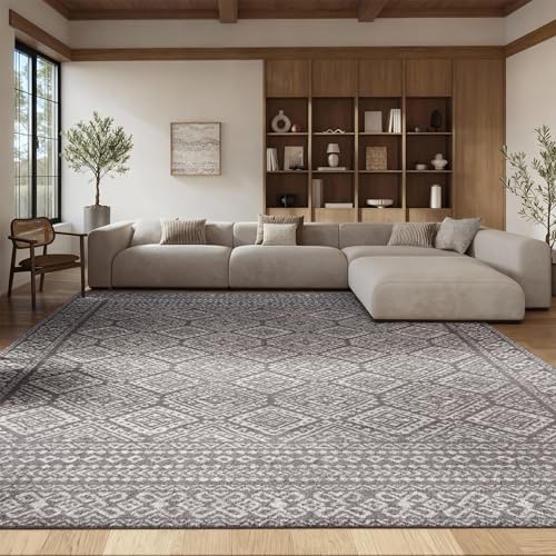 image for SAFAVIEH Area Rug 8x10 - Tulum Collection - Large - Dark Grey & Ivory,