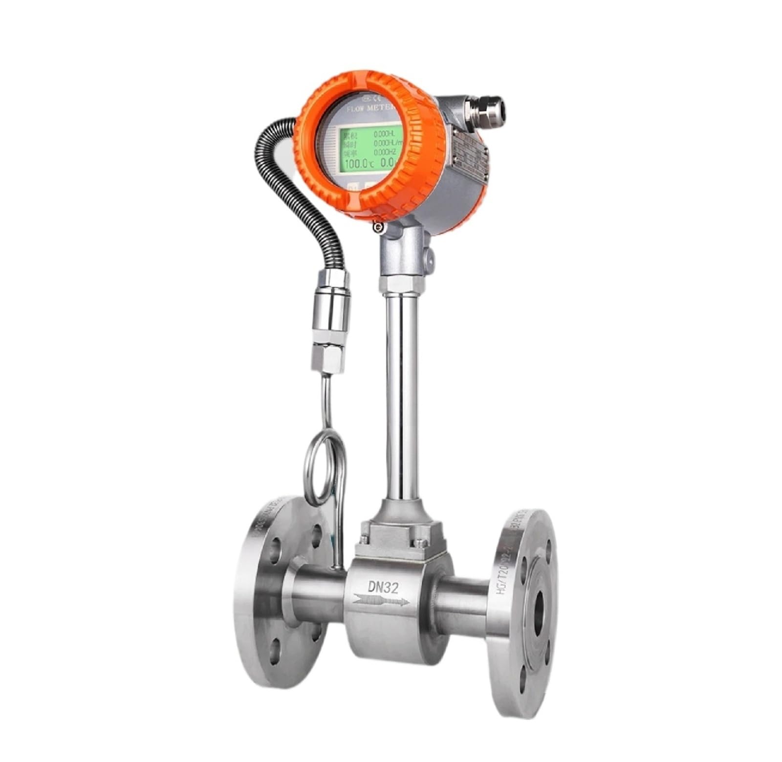 Medidor de flujo de gas con compensación de temperatura y presión, 304SS, 4-20 mA, RS485, medidor de flujo digital for, aire y gas Garantizar la estabilidad(DN40-RS485)