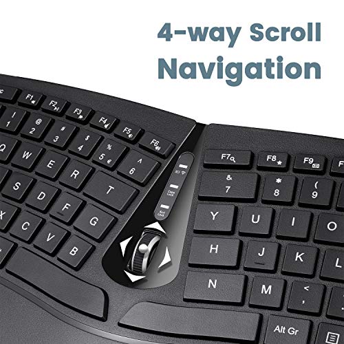 Image of Perixx PERIDUO-606 Wireless Mini Ergonomic Keyboard with Portable Vertical Mouse - Adjustable Palm Rest Stand - Membrane Low Profile Keys - US English