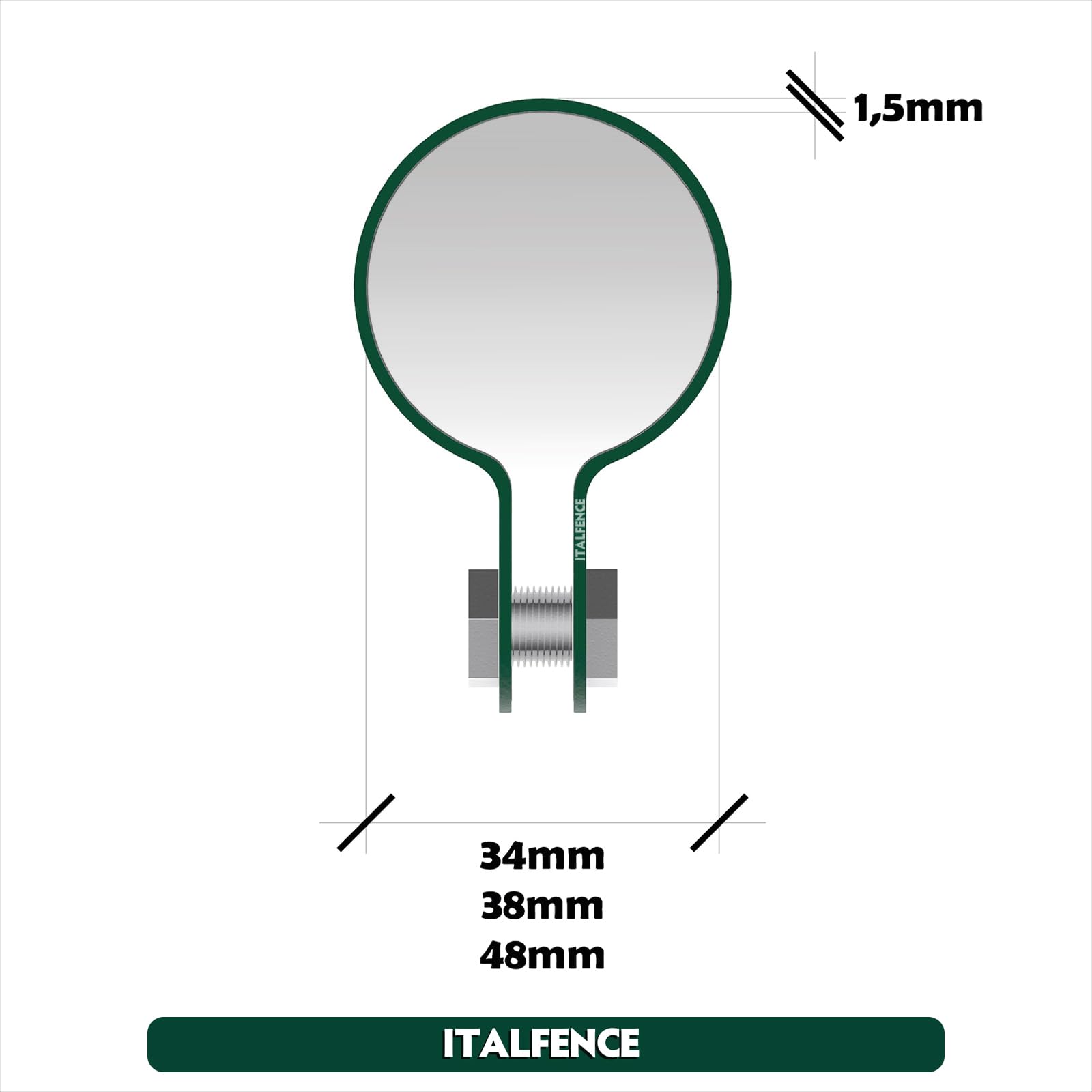Collare per saetta tonda tubolare Ø48mm plastificato verde [10 pezzi]