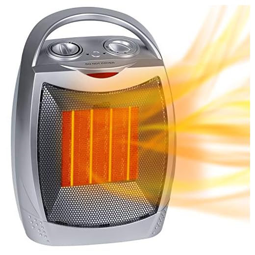 Portable Electric Space Heater 1500W/750W Personal Room Heater with Thermostat, Small Desk Ceramic Heater with Tip Over and Overheat Protection ETL Certified for Office Indoor Bedroom ( Sliver )