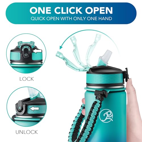 Image of GOSWAG 24oz Insulated Stainless Steel Travel Water Bottle, 2 Lids