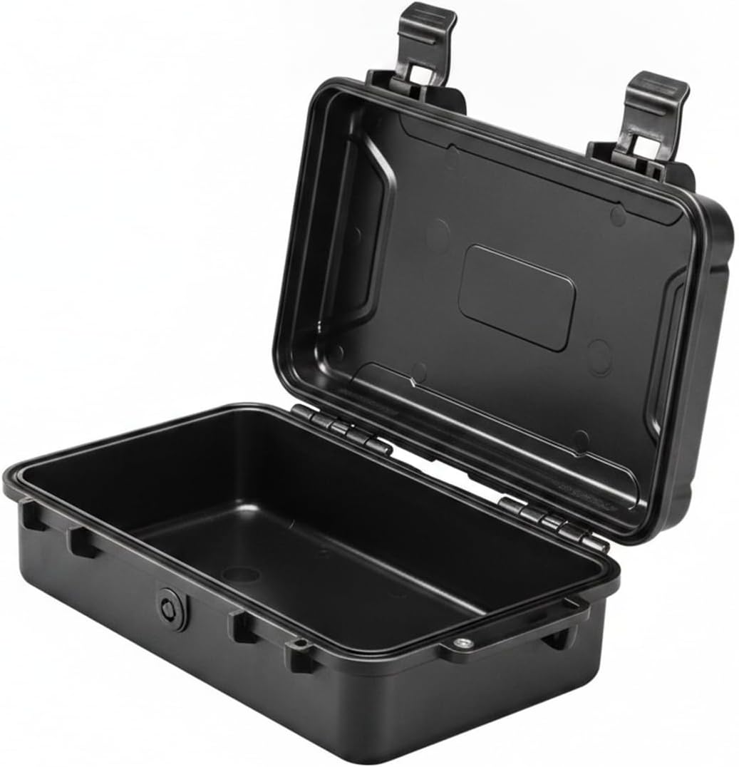 1 Pack Portable Plastic Toolbox with Handle, Compact Black PP Storage Case for Small Hardware and Tools