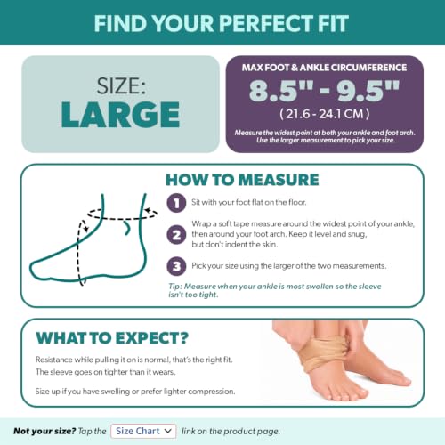 Image of BraceAbility Elastic Ankle Support Brace - Lightweight Slip on Foot and Ankle Compression Sleeve for Gymnastics, Dance, Sports, Running, Exercise, and Sprained Ankle Swelling for Women and Men (Teal, Large)