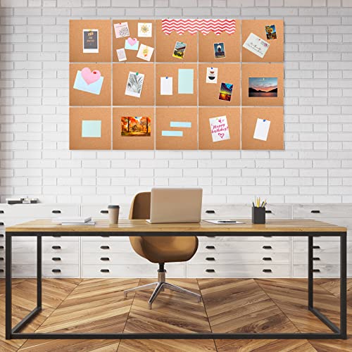 24 Pcs Cork Board Tiles 12"X12" 1/4" Thick Cork Tiles Square Bulletin Boards Cork Sheets With Self Adhesive Backing Brown Corkboards With 120 Self Adhesive For School Office Home Wall Diy Supplies #TOP5