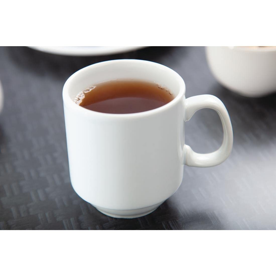 Olympia Whiteware Stapelbecher 284ml / 10oz (12er-Pack), weißes Porzellan, Tee- und Kaffeebecher, Gastronomiebedarf, spülmaschinenfest, mikrowellen- und spülmaschinenfest, passend zu Untertassen Y102 & CB463 | CB461