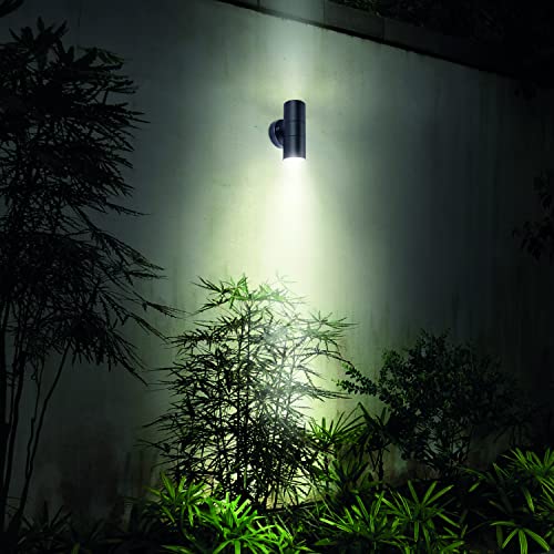 Iluminación de pared Luceco decorativa exterior negra con zócalo GU10 IP54 7
