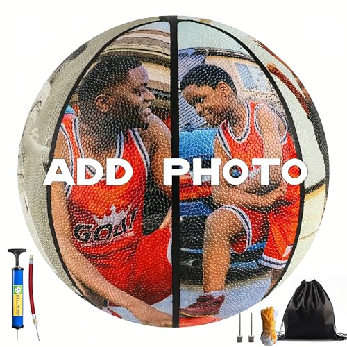 Kidrex Custom Basketball with Photo Name Personalized Basketball Gift for Men Kids Coaches Basketballs Lover Back to School Gifts for Senior Night Birthday