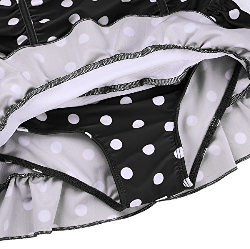Image of easyforever Kids Girls One Piece Adjustable Straps Tie Back Polka Dots Swimsuit Swimwear Hawaiian Bikini Bathing Suit