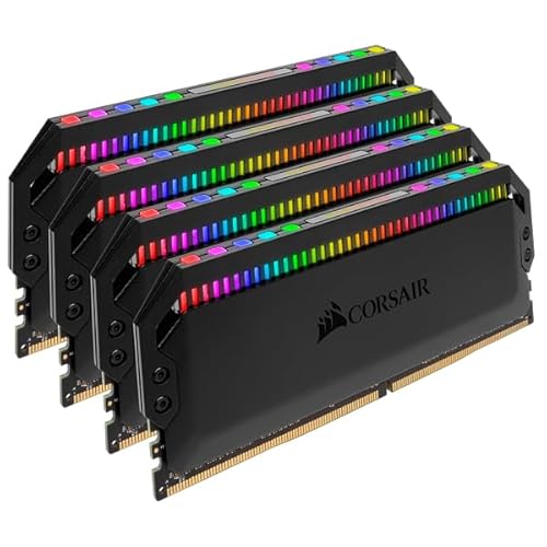 Kit di memoria desktop CORSAIR DOMINATOR PLATINUM RGB 64GB (4x16GB) DDR4 3200 (PC4-28800) C16 1.35V, Nero - RAM - Immagine 2