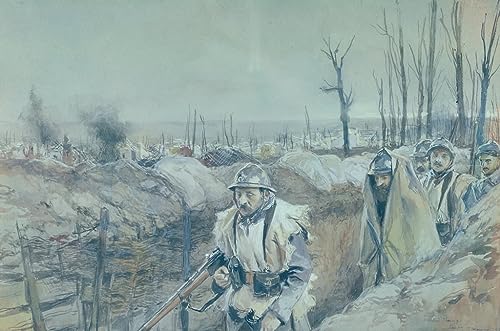 Affiche de François Flameng Une Tranchée en Artois Tableau Décoration Salon 60x90cm