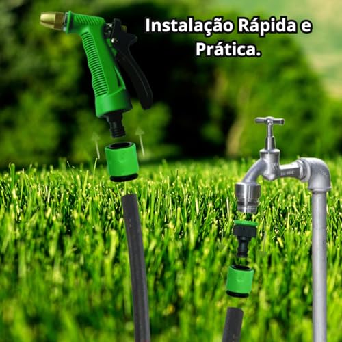Kit Esguicho Para Mangueira Pistola Com 1 Adaptador de 3/4 2 Engate rápido 1/2 Com E Sem Trava 1 Con