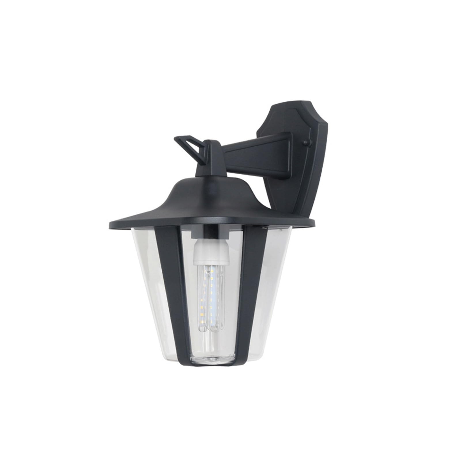 OZBMA Architectural Outdoor Wall Sconce, Black Die-cast Aluminum Exterior Lantern, Acrylic Shade Lamp, Waterproof E26 E27 Light Fixture for Porch Patio Entryway Garage Cottage