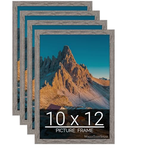 wallsthatspeak 10x12 Gray Barnwood Picture Frame for Puzzles Posters Photos or Artwork (4-Pack)