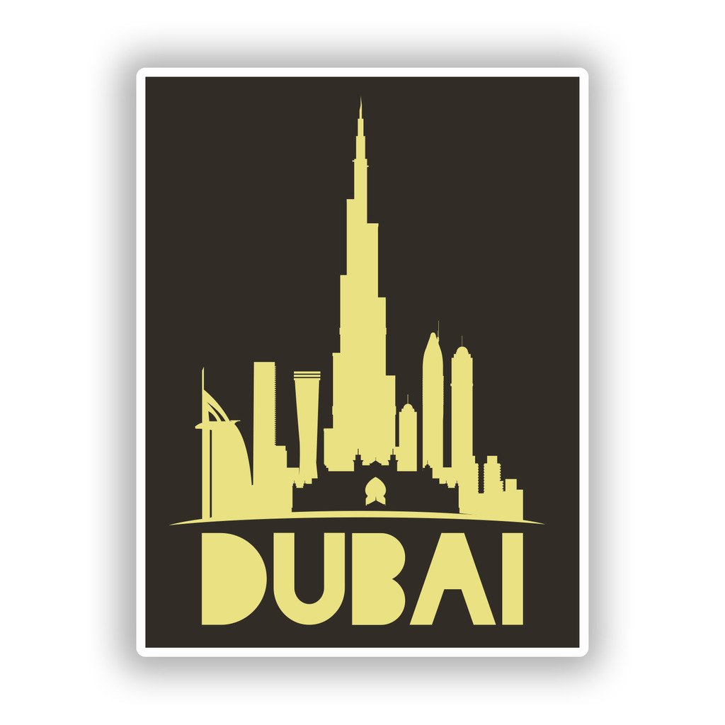 Destinationvinyl Multi 2 X 10Cm/100Mm Dubai Vinyl Stickers Travel Luggage #10451