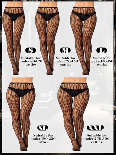 Image of Bencailor 3 Pairs Halloween Women Fishnet Stocking Tight Legging Black Stockings Small Hole Pattern High Pantyhose Waist Lace