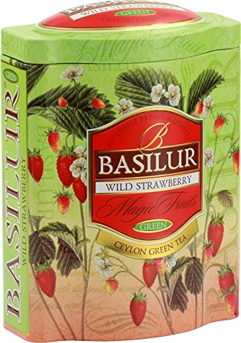 Basilur | Wild Strawberry Tea | Ultra-Premium Green Tea | 100% Pure Ceylon | Non Gmo | 100G (3.5Oz #TOP27