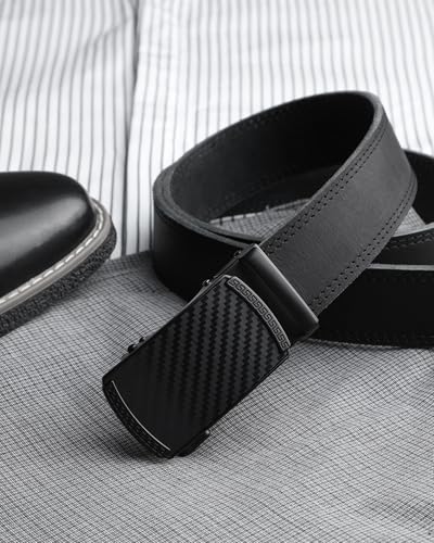 Image of CHAOREN Ratchet Belt Replacement Strap 1 3 /8 inch, Leather Belt Strap for 40MM Slide Click Buckle