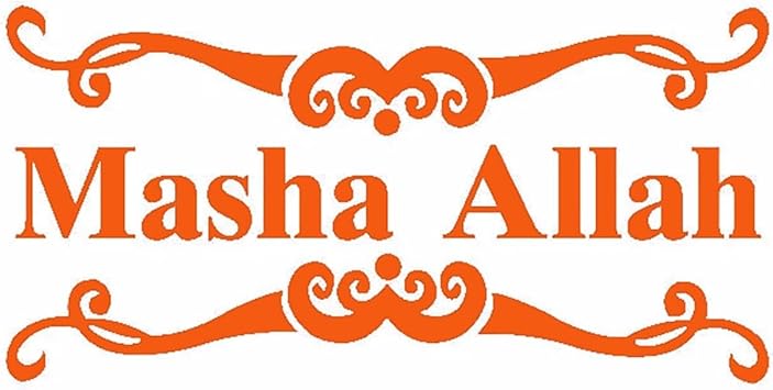 MASHA Allah Car Stickers Creative Car Body Window Bumper Decoration PVC Decal Accessories Waterproof Sun Protection DecalOrange,32cm*16cm