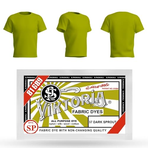 HOPS Viktoria Textile Paint (59 Colors, 10g/pack) - Machine Washable Fabric Dye for Cotton, Linen, Silk, Wool, Viscose, Nylon, Satin, Wood, Plastic, 37 Light Green