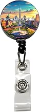 Buenos Aires, Argentina Travel City Country Stamp Retractable ID Key Card Name Tag Badge Holder with Clip