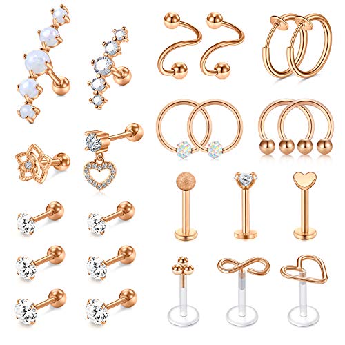 Mayhoop 16G Cartilage Earring Hoop Tragus Stud Piercing Jewelry Forward Helix Hoop Rook Daith Conch Stainless Steel #TOP21
