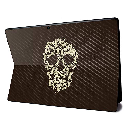 Image of MightySkins Carbon Fiber Skin for Microsoft Surface Pro X - Cat Skull | Textured Carbon Fiber Finish | Easy to Apply, Remove, and Change Styles | Made in The USA