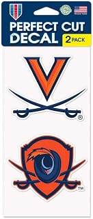 WinCraft University Virginia Cavaliers UVA 4" x 4" Inch Outdoor Vinyl Decal Set (2 Decals, 1 Sheet)